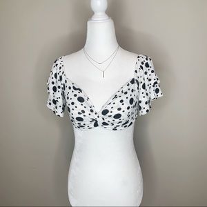 Asos brand polka dot cropped top